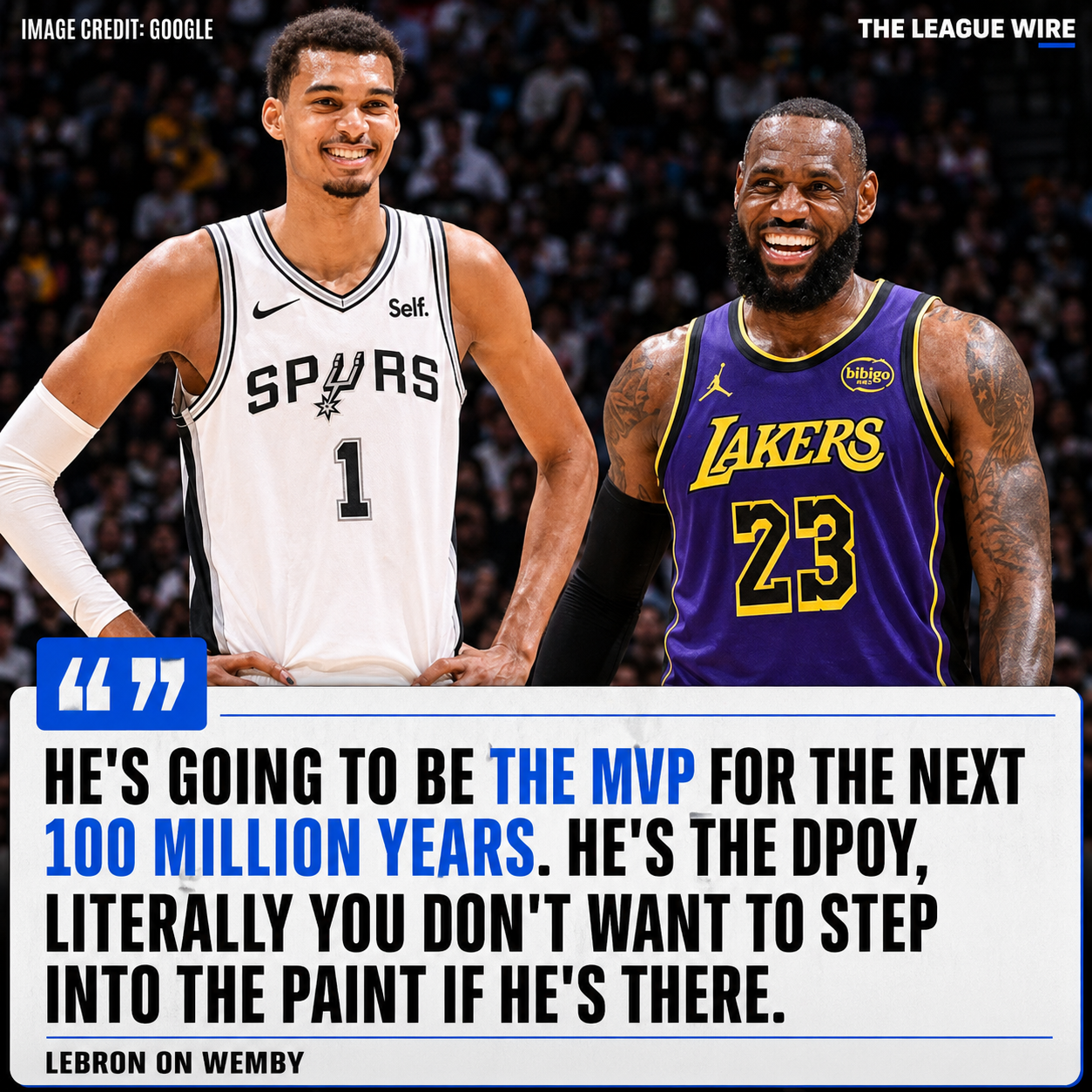 LeBron James praise for Victor Wembanyama