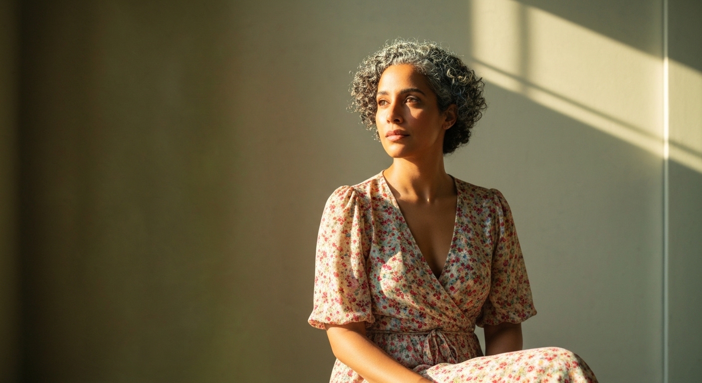 Thoughtful, concerned person looking at a sleek, modern car.